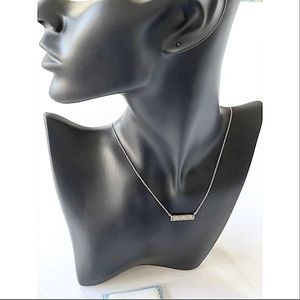 SAMUEL B. Sterling Silver & 18K Gold Hammered Bar Necklace